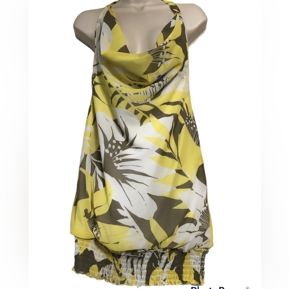 Yellow and brown halter top size L